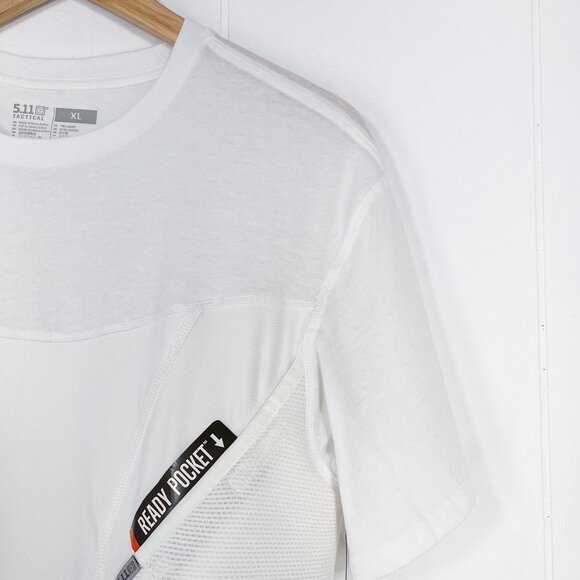 5.11 Cams Short Sleeve Base Layer Shirt Carry Conceal Padded 41222 Size XL White - Picture 3 of 16